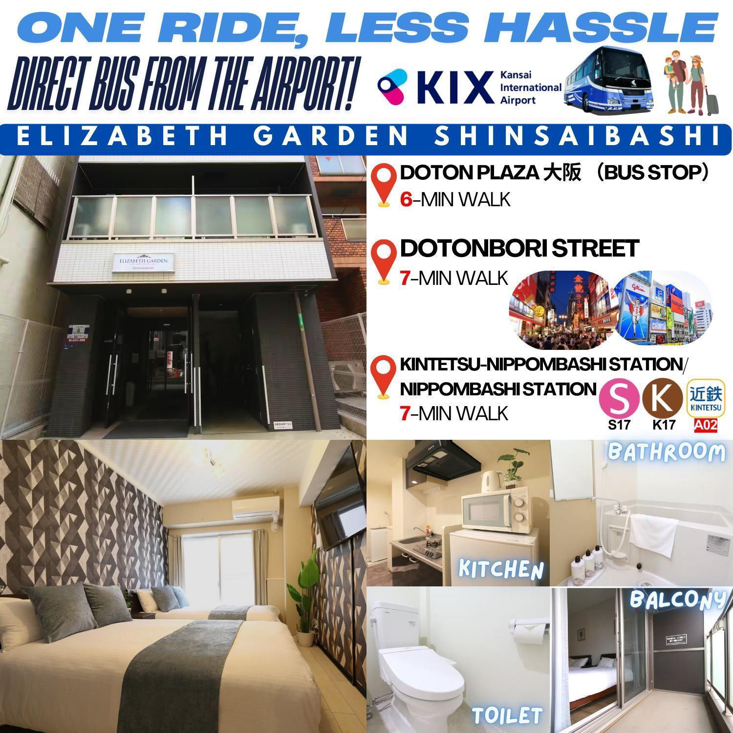 Apartmán Elizabeth Garden Shinsaibashi Ósaka Exteriér fotografie